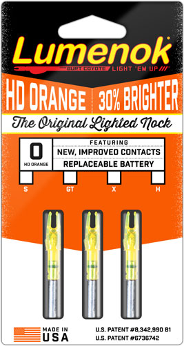 Lumenok Lighted Nock – Gt-series Hd Orange 3PK