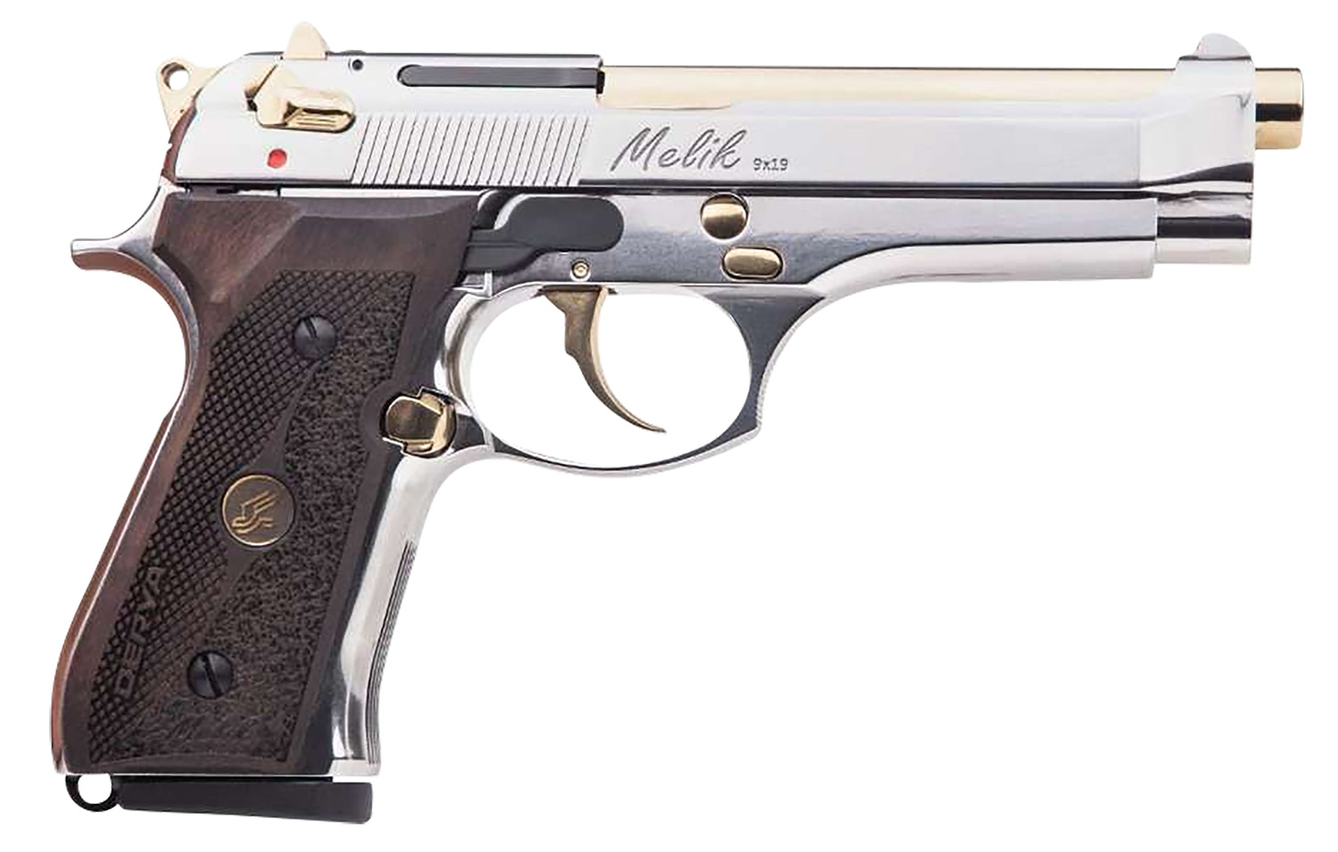 Derya Firearms Melik 9mm Pistol – 17+1 Capacity, Gold TiN Barrel