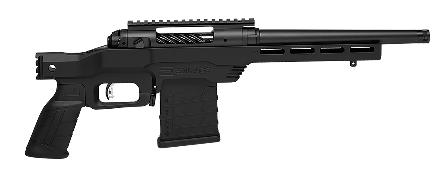 Savage Arms 57800 110 PCS 300 Blackout 10+1 10.50″ Matte Black Carbon Steel/ Black Rubber Grips Left Hand