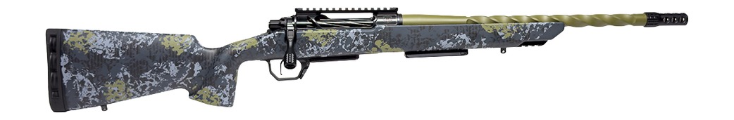 Horizon Firearms HRF-VE2-308W-22R Venatic 2 308 Win 22″ Sage Green Spiral Fluted Threaded Barrel, Black DLC Receiver w/Picatinny Rail, Arca Rail Forend, Artic Moss Iota EKO X Carbon Fiber Stock