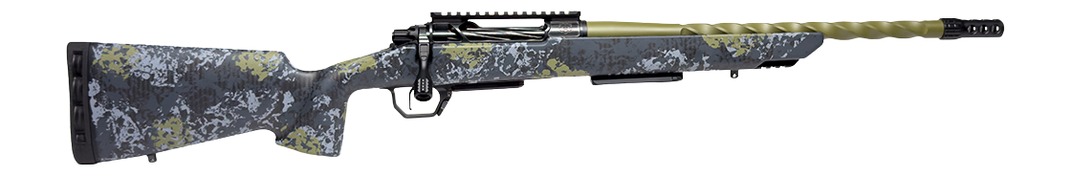 Horizon Firearms HRF-VE2-300P-22R Venatic 2 300 PRC 22″ Sage Green Spiral Fluted Threaded Barrel, Black DLC Receiver w/Picatinny Rail, Arca Rail Forend, Artic Moss Iota EKO X Carbon Fiber Stock