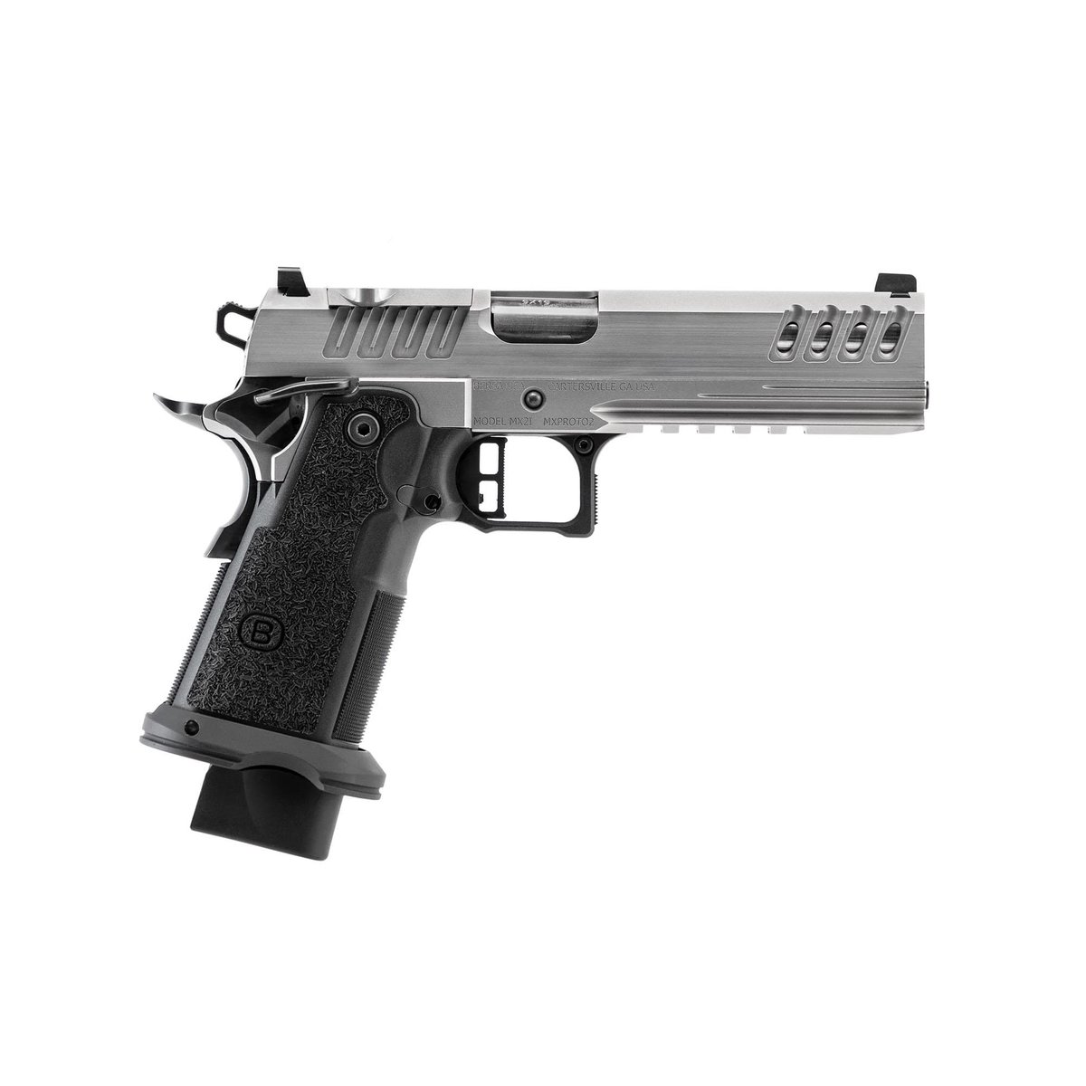 Bersa M2XI 1911 DS Handgun 9mm Luger 18(1)&22(1)rd Magazine 5″ Barrel Stainless Steel Optics Ready Night Sights