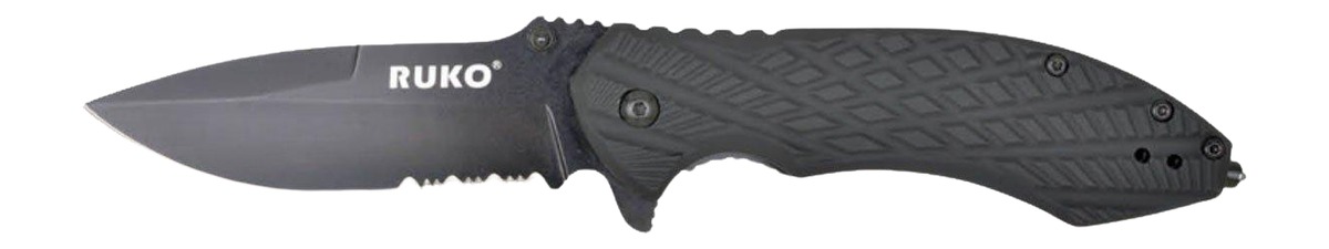 RUKO RUK0182SBBK 440C 3-1/4″SERRATED FOLDING BBPS
